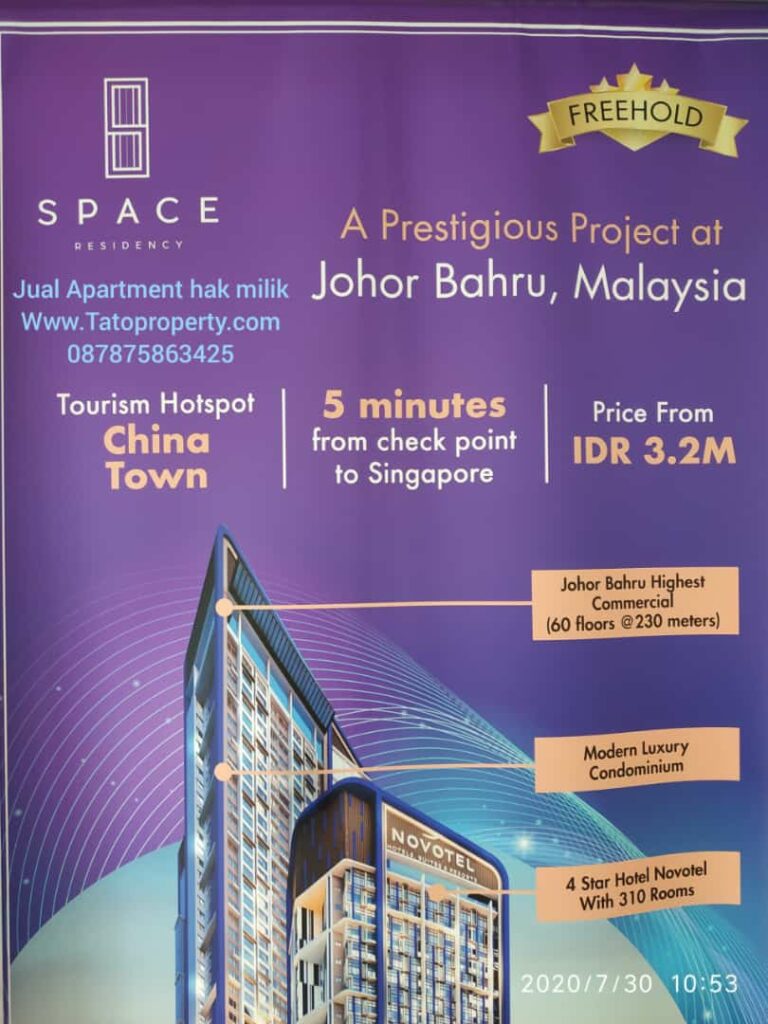 Jual Apartment Space Residency Johor Bahru di Singapore 087875863425